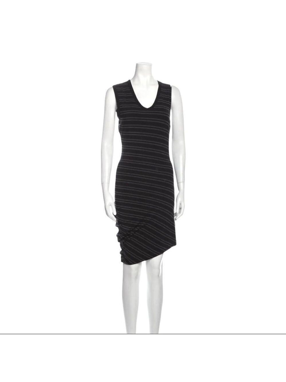 * T by Alexander Wang Striped V Neck Sleeveless Dress Size L